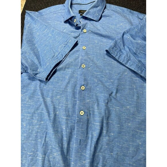 Bugatchi Men's Blue Button-Up Shirt With OoohCotton Tech 8-Way Stretch Size XL - Picture 4 of 7